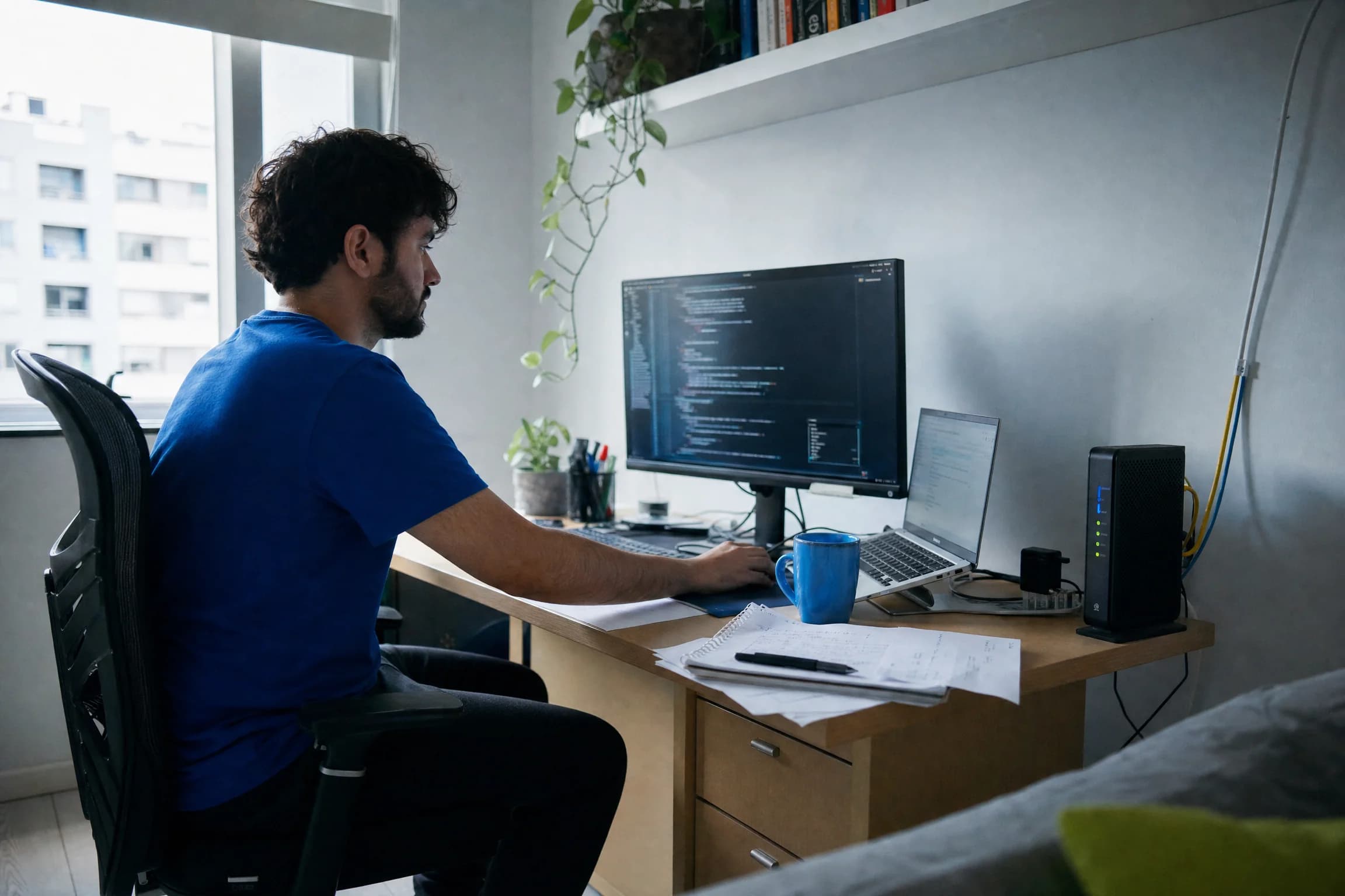 Home office montado no imóvel